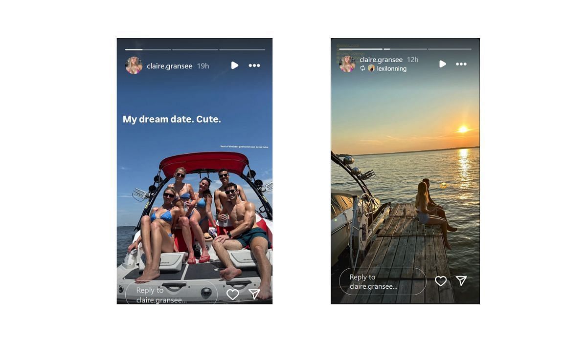 Claire Gransee shares multiple stories from her recent outing (Source: Claire Gransee/Instagram)